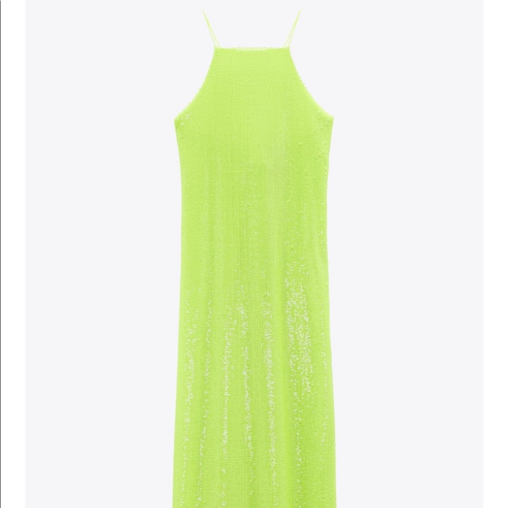 Zara sequin yellow dress - Picture 4 of 8